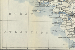 1909 map of the Northern part of the Bay of Biscay: Historical Southern Brittany and the Vendée.
